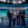 Gelingt es den Moderatoren, das TV-Duell zu einem spannenden Quotenhit zu machen? V.l.: Claus Strunz (Sat.1), Sandra Maischberger (ARD), Maybrit Illner (ZDF), Peter Kloeppel (RTL).