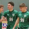 Kollektive Freude bei der U19 des TSV Nördlingen nach dem Turniersieg. Von links: Luca Bickelbacher, Jan Reicherzer und Jonas Nowatschek.