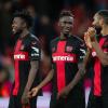 Die Leverkusener um Edmond Tapsoba, Odilon Kossounou und Jonathan Tah (l-r) sind derzeit gut in Form.