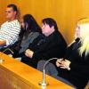 Die Angeklagten: Matthias E., Manuela R., Hermine Rupp und Andrea R. im Landgericht Landshut. 