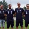 Freuen sich beim VfR Neuburg auf die neue Saison: (Von links) Trainer Christian Krzyzanowski, Sportlicher Leiter Roland Portune, Niko Schröttle (TSV Rain), Maximilian Eberwein (VfB Eichstätt), Ralf Schröder (VfB Eichstätt) und Vorsitzender Martin Pfautsch.