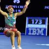 Freude pur bei Tennis-Star Angelique Kerber nach ihrem ersten Grand-Slam-Sieg.
