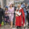 Sängerin Katy Perry verlässt Westminster Abbey nach der Krönungszeremonie.