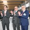 Die DPD feierte das Richtfest für ihr neues Sortier- und Verteilzentrum (von links) Andreas Brockhaus, Geschäftsführer bei List Bau, Thomas Ohnhaus von DPD Deutschland und Bürgermeister Klaus Habermann. 