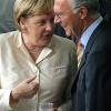 Angela Merkel und Franz Beckenbauer.