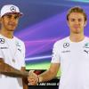 Ein Lächeln für die Kameras. Die beiden Kontrahenten Lewis Hamilton und Nico Rosberg kämpfen am Sonntag um die WM-Krone der Formel 1.