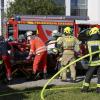 Feuerwehren und Rettungskräfte simulierten in Schöffelding einen Verkehrsunfall mit mehreren Leicht- und Schwerverletzten.  	