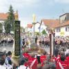An der Mariensäule in Hofstetten trafen sich die sechs teilnehmenden Blaskapellen gestern Abend nach einem Sternmarsch zum Gemeinschaftschor, bevor ins Bierzelt eingezogen wurde. 
