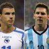 Bosniens Edin Dzeko und Lionel Messi aus Argentinien treffen heute aufeinander.
