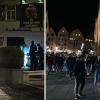 Nach dem "Corona-Spaziergang" am Montag durch Ulm nimmt die Polizei einen Mann auf dem Marktplatz vorläufig fest.