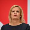 SPD-Spitzenkandidatin in Hessen und Bundesinnenministerin Nancy Faeser: Die SPD hatte bei der Landtagswahl am Sonntag mit 15,1 Prozent ihr schlechtestes Ergebnis in Hessen erzielt.