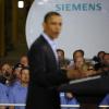 Obama in einem Siemenswerk in den USA: Lob für deutsche Industrie.