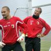 Die beiden Keeper des FC Augsburg: Mohamed Amsif und Alexdander Manninger.