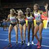 Die deutsche 4 x 100 m Staffel der Frauen gewinnnt bei der Leichtathletik-EM in Berlin Bronze.