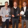 Im Jahr 2018 wurden (v.l .) der Kanute Sideris Tasiadis und  der FC Augsburg (Sport-Geschäftsführer Stefan Reuter und Stürmer Alfred Finnbogason) bei der Sportlerehrung im Goldenen Saal des Rathauses als Sportler und Mannschaft des Jahres ausgezeichnet. 