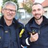 Mit Body-Cam und Funkgerät sind Roland Marz und Marc Egerer von der Polizei Illertissen für ihren Einsatz gerüstet. 