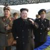 Keine Reaktion aus Nordkorea: Kim Jong Un, Halbbruder des Ermordeten, mit seinen Top-Militärs.
