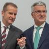 Volkswagen-Chef Herbert Diess (links) bezeichnet die Festnahme von Audi-Vorstandschef Rupert Stadler (rechts) als "schwer nachvollziehbar".