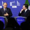 Italiens neuer Regierungschef Enrico Letta im Gespräch mit EU-Kommissionspräsident José Manuel Barroso.