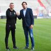 Sportliches Führungsduo: Michael Köllner (links) ist der neue Trainer des FC Ingolstadt. Ivica Grlic ist künftig als Sportdirektor für die Schanzer tätig. Foto: Roland Geier 