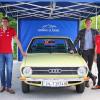 Der Audi 80 feiert 50. Geburtstag und wird bei der Donau Classic am 24. und 25. Juni dabei sein (von links): Hofmühl-Chef Stephan Emslander, Organisator Robert Faber, Timo Witt (Leiter der historischen Fahrzeugsammlung bei Audi Tradition) und Alexander Arold, der für die Streckenplanung verantwortlich ist, freuen sich auf eine wieder einigermaßen normale Donau Classic. 