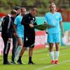 33076862
MUENSTER, GERMANY - AUGUST 08: Head coach Mark van Bommel of Wolfsburg 2nd L changes player Admir Mehmedi 3rd L and Sebastiaan Bornauw during the DFB Cup first round match between Preußen Münster and VfL Wolfsburg at Preussen Stadion on August 08, 2021 in Muenster, Germany. Photo by Christof Koepsel/Getty Images