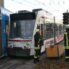 Drei Menschen wurden heute Nachmittag beim Zusammenstoß zweier Trams in Augsburg verletzt.