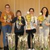 Die Schützenmeister Sebastian Bender und Uwe Baars mit den Wörnitzsteiner Regentinnen Kerstin Hofer, Sieglinde Baars, Kathrin Dorfmüller und Magdalena Faußner (von links). 	