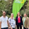 Die direkt Kandidierenden der Grünen für den Wahltag am 8. Oktober und ihre Landesvorsitzende (von links): Max Deisenhofer, Silvera Schmider, Eva Lettenbauer und Harald Lenz.