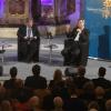 Ministerpräsident Markus Söder im Live-Interview mit unseren Redakteuren Michael Stifter und Uli Bachmeier (Mitte) im Kleinen Goldenen Saal in Augsburg. 