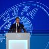 Aleksander Ceferin, Präsident der UEFA, hält eine Rede zu Beginn des UEFA-Kongresses.
