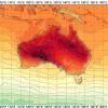 Der von einer Hitzewelle überrollte fünfte Kontinent auf einer Karte: Nicht nur Australien, auch Europa muss mit immer mehr extrem heißen Sommern rechnen.