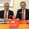 Die beiden Vorstände der Sparkasse Günzburg-Krumbach, Walter Pache (Vorsitzender, links) und Uwe Leikert, zogen gestern Bilanz. 
