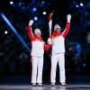 Dinigeer Yilamujiang und Zhao Jiawen hatten in Peking das olympische Feuer entzündet.