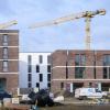 Könnte der Wohnungsbau bald einbrechen? Neubau von Mehrfamilienhäusern im Stadtteil Wasserstadt in Hannover.