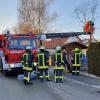 Mit dem Drehleiterfahrzeug musste die Thannhauser Feuerwehr zu einem ungewöhnlichen Einsatz nach Burtenbach ausrücken. 