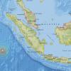Diese Karte zeigt, wo das Erdbeben die Erde erschüttert hat: Etwa zehn Kilometer südwestlich von Sumatra.