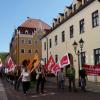 Wie hier in Donauwörth finden am 1. Mai vielerorts Maikundgebungen statt.