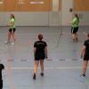 Unser Foto zeigt die Frauenmannschaft des TSV Babenhausen beim letztjährigen Bundesligaspieltag in der Dreifachturnhalle (in schwarz, von links nach rechts) Anna Kalischek, Janett Horeischi, Larissa Liening und Albina Liening. 