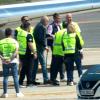 Juan Carlos bei seiner Ankunft auf dem Internationalen Flughafen von Vigo-Peinador.