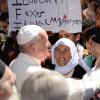 Papst Franziskus bei seinem Besuch auf der Insel Lesbos.