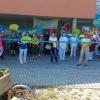 Beschäftigte des Stiftungskrankenhauses Nördlingen haben im September in ihrer Mittagspause protestiert.  	