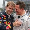 Freunde: Sebastian Vettel und Michael Schumacher. 
