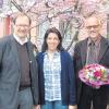 Die neue Heimleiterin vom Schlössle, Cornelia Geppert, mit Fritz Graßmann (links), vom Diakonischen Werk und Interimsheimleiter Detlef Ballwieser. 