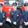 Die Kommandanten der Freiwilligen Feuerwehr Diedorf: Philipp Niegl (in der Mitte) mit seinen Stellvertretern Klaus Rauberger (links) und Michael Kruis (rechts). 