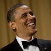 US-Präsident Obama scherzt vor Pressevertretern und Prominenten beim alljährlichen  Galadinner des Pressekorps. 