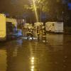 Auf dem Festplatz an der Neuen Obermayerstraße in Donauwörth stand nach dem Starkregen am Mittwochabend das Wasser.