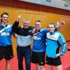 Die Tischtennis-Männer des TSV Schwabmünchen (von links: Stefan Kraus, Peter Angerer, Daniel Neumann und Alexander Papoutsis) sind in die Oberliga aufgestiegen.