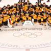 Vor zwei Jahren hatte das deutsche Eishockeyteam die Olympia-Silbermedaille gewonnen.