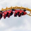 Die Achterbahn «Boomerang» im Freizeitpark Geiselwind.